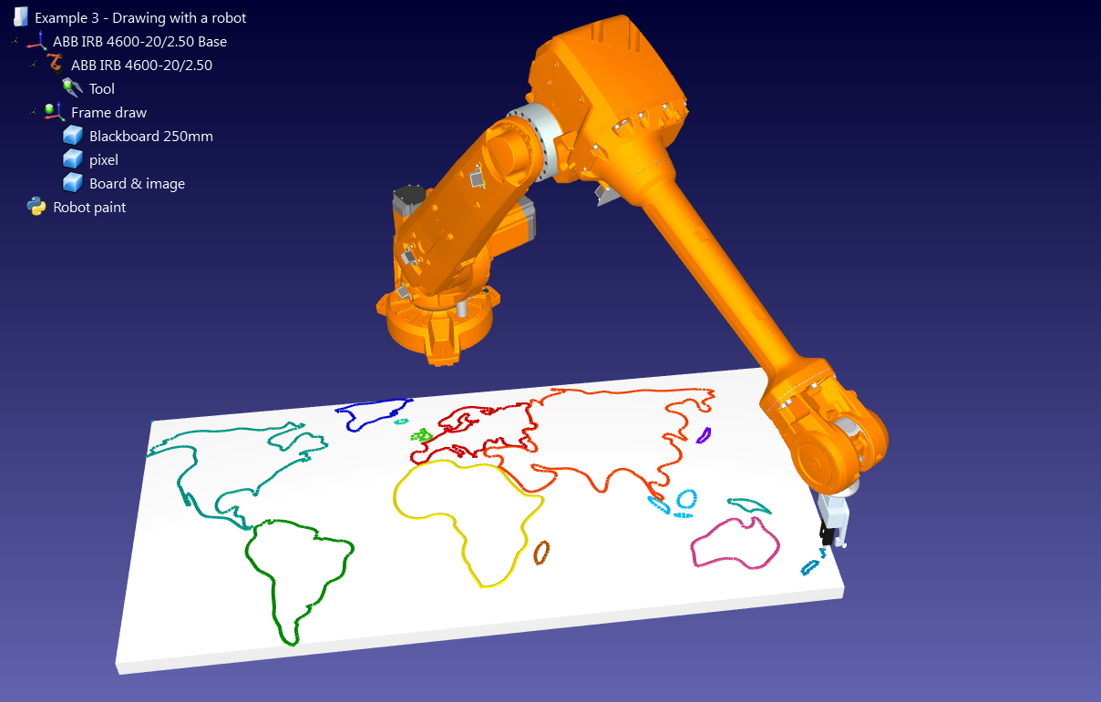 Drawing a picture with an industrial robot