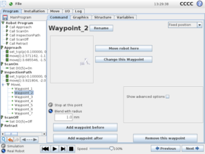 Robot programming in Universal Robots